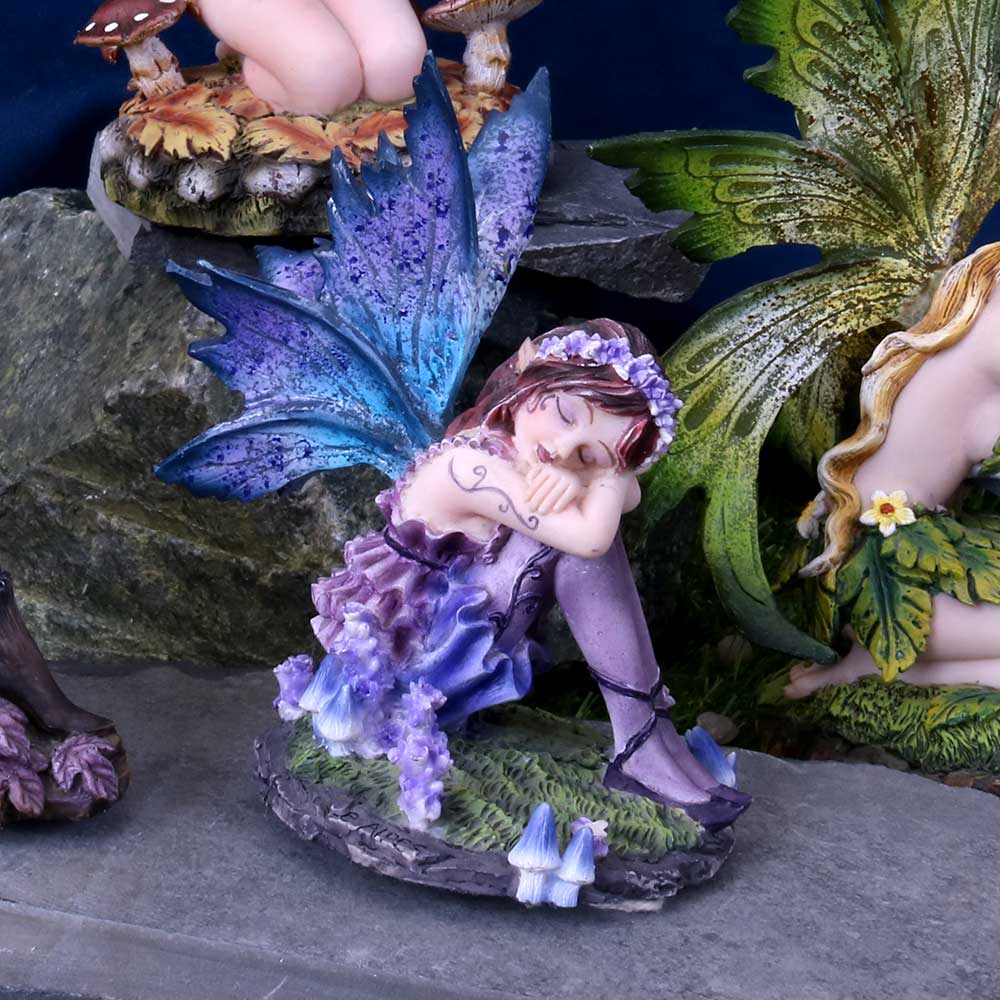 Akina Floral Fairy Figurine in Purple Blue: 1 - Figurines Small (Under 15cm) By Gift Moments