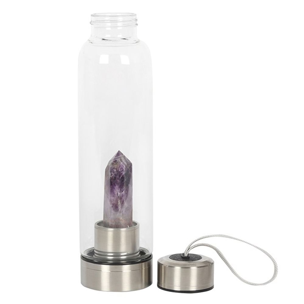 Amethyst Calming Glass Water Bottle: 3 - Water Bottles By Gift Moments