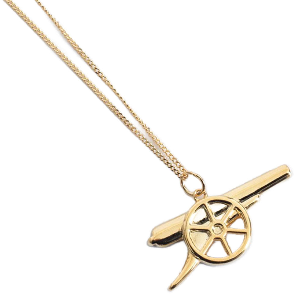 Arsenal FC 18ct Gold Plated on Silver Cannon Pendant & Chain - Shop Necklaces At Gift Moments - 1