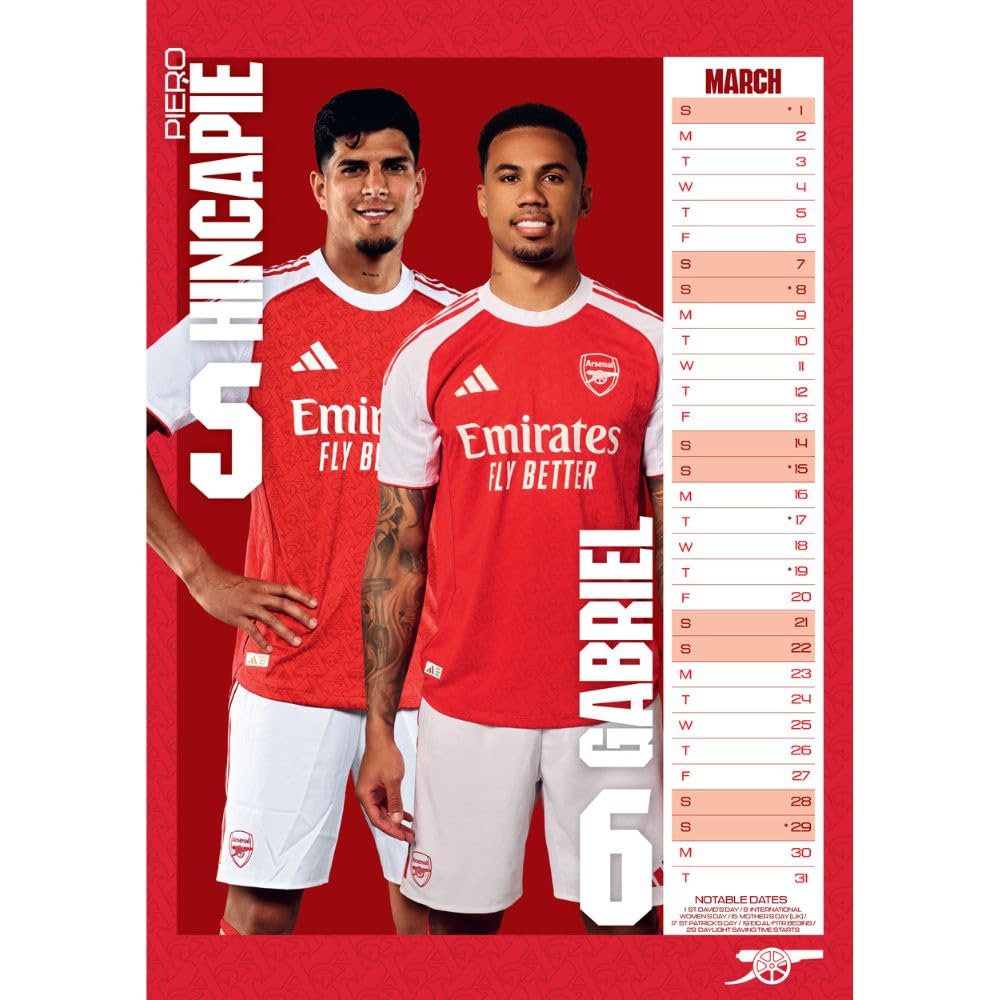 Arsenal FC A3 Calendar 2026: 3 - Calendars By Arsenal