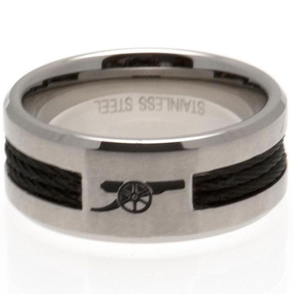 Arsenal FC Black Inlay Ring Large: 2 - Jewellery By Arsenal