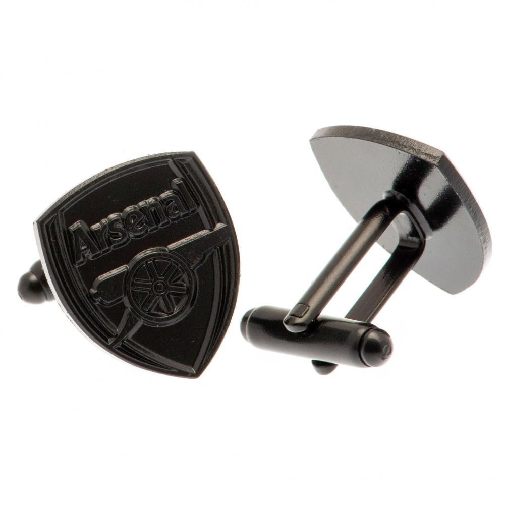 Arsenal FC Black IP Cufflinks: 2 - Cufflinks & Tie Slides By Arsenal