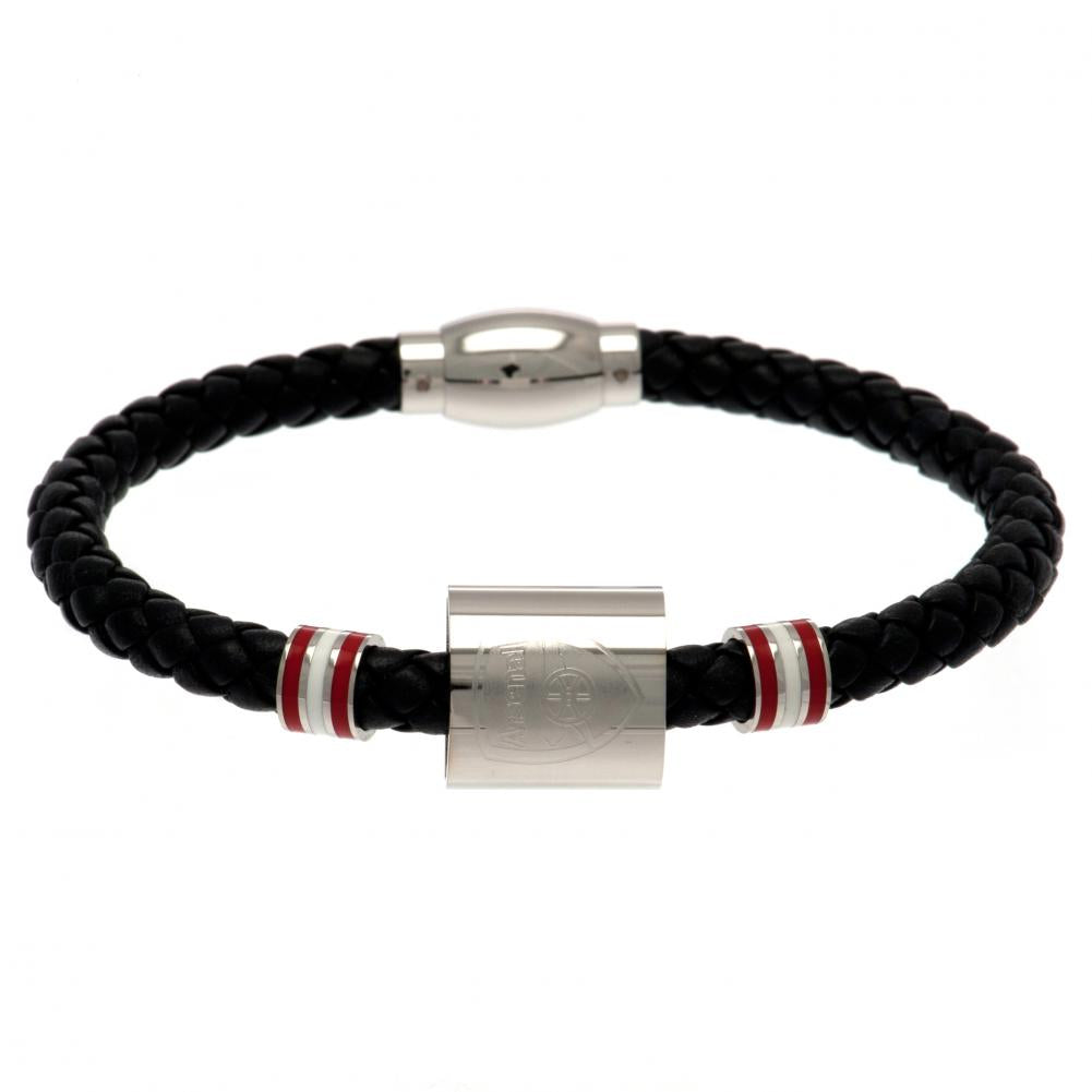 Arsenal FC Colour Ring Leather Bracelet: 2 - Jewellery By Arsenal