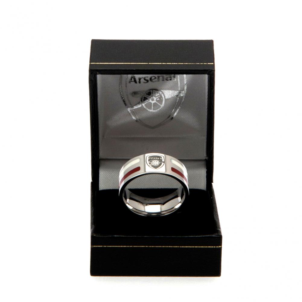 Arsenal FC Colour Stripe Ring Large: 1 - Jewellery By Arsenal