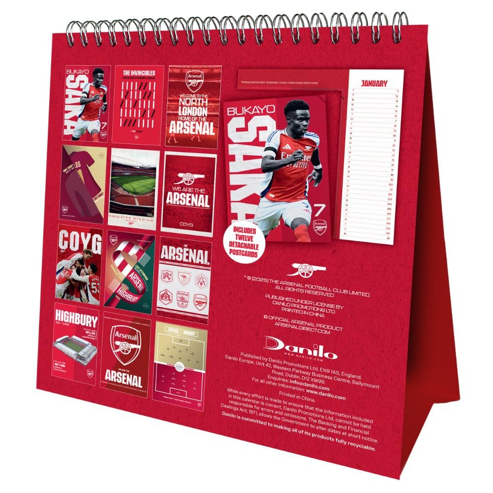 Arsenal FC Desktop Calendar 2026: 3 - Calendars By Arsenal