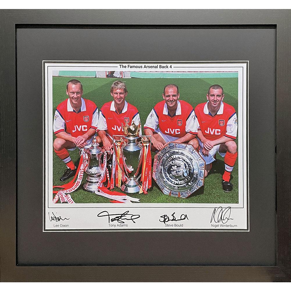 Arsenal FC Famous Back 4 Signed Framed Print: 1 - Signed Memorabilia By Arsenal