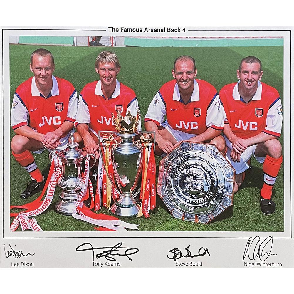 Arsenal FC Famous Back 4 Signed Framed Print: 2 - Signed Memorabilia By Arsenal