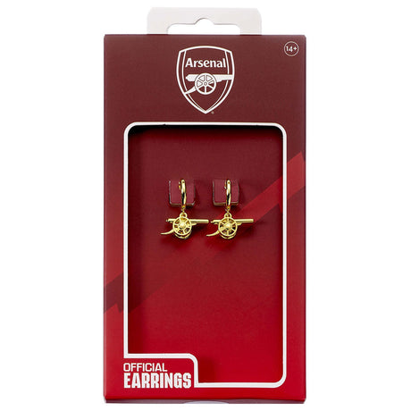 Arsenal FC Gold Finish Cannon Hoop Earrings: 2 Earrings By Arsenal