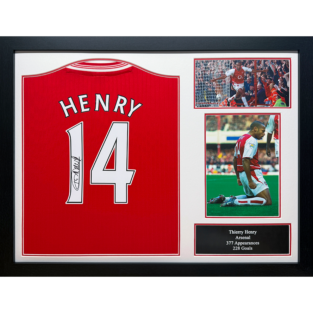 Arsenal FC Henry Centenary Retro Signed Shirt (Framed): 1 - Signed Memorabilia By Arsenal