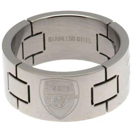 Arsenal FC Stainless Steel Link Ring: 2 - Jewellery By Arsenal