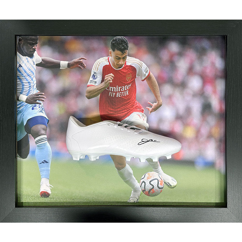 Arsenal FC Martinelli Signed Boot (Framed): 1 - Signed Memorabilia By Arsenal