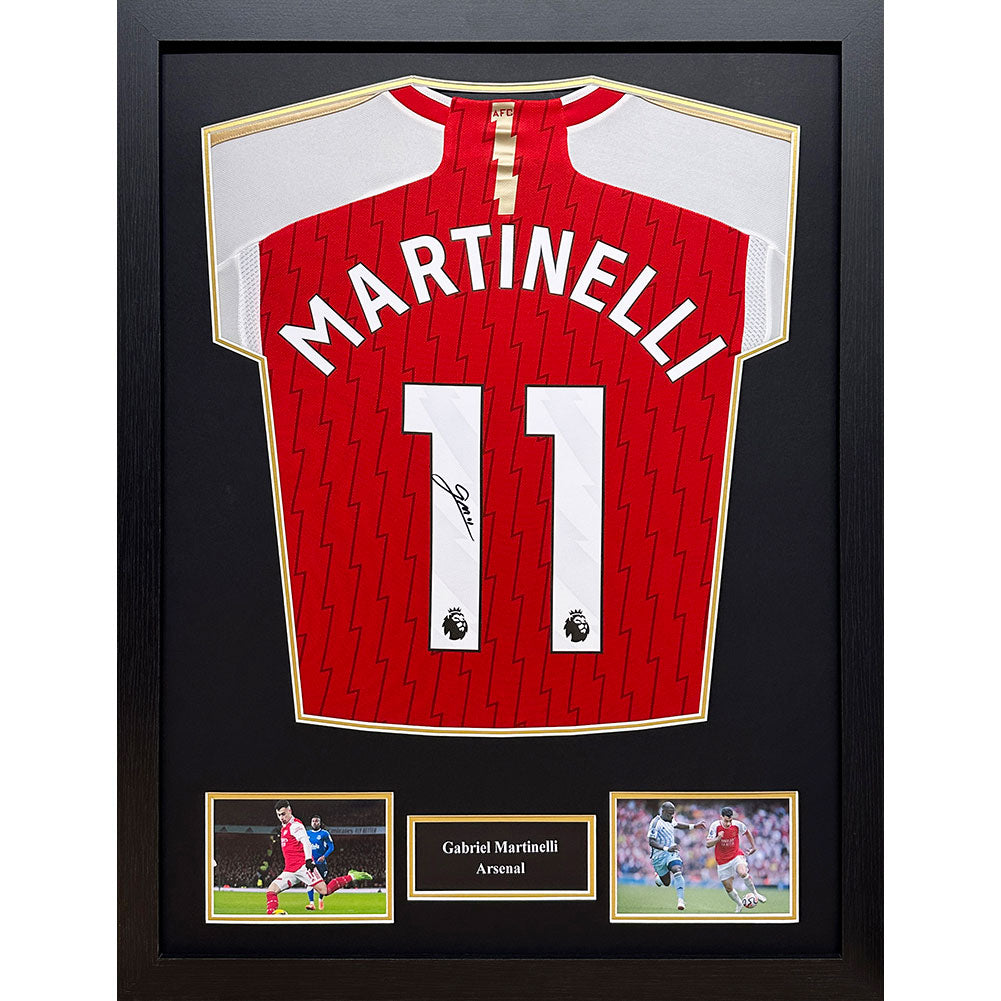 Arsenal FC Martinelli Signed Shirt (Framed): 1 - Signed Memorabilia By Arsenal