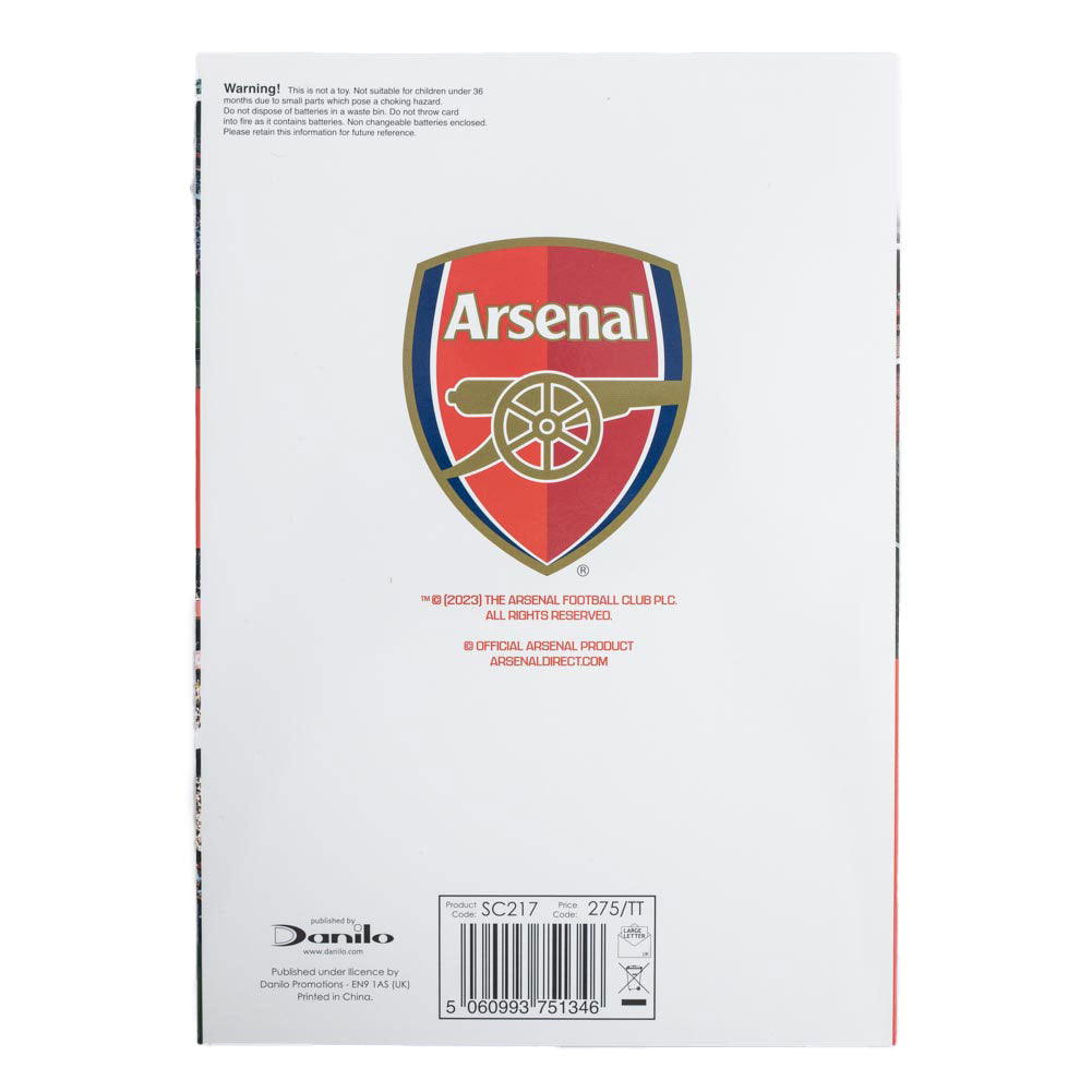 Arsenal FC Musical Birthday Card - Shop Greeting Cards At Gift Moments - 4