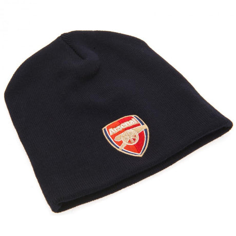 Arsenal FC Navy Crest Beanie: 2 Caps & Hats By Arsenal