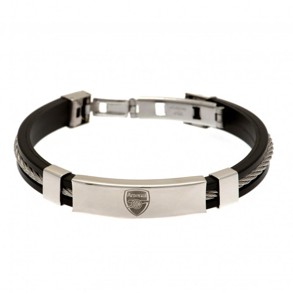 Arsenal FC Silver Inlay Silicone Bracelet: 3 - Jewellery By Arsenal