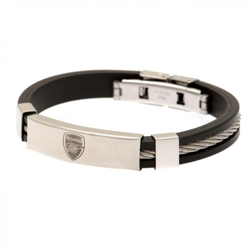 Arsenal FC Silver Inlay Silicone Bracelet: 1 - Jewellery By Arsenal