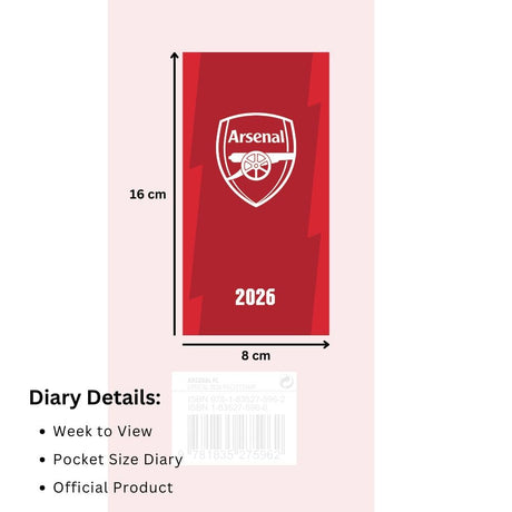 Arsenal FC Slim Diary 2026 - Shop Diaries At Gift Moments - 4