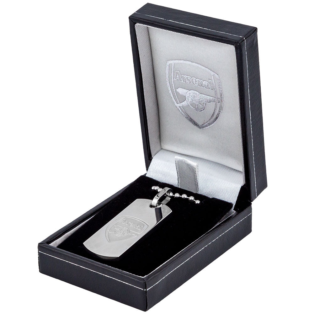 Arsenal FC Engraved Slim Dog Tag & Chain: 3 - Necklaces By Arsenal