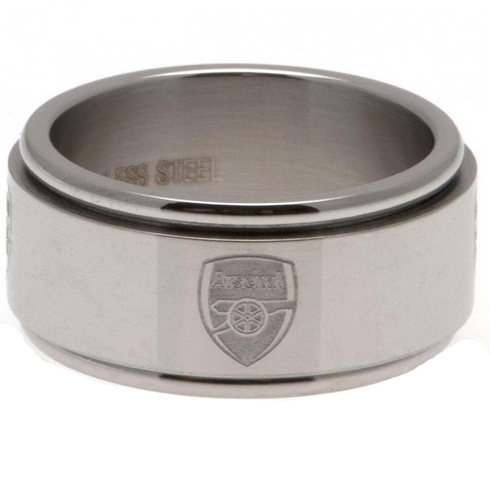 Arsenal FC Stainless Steel Spinner Ring: 2 - Jewellery By Arsenal