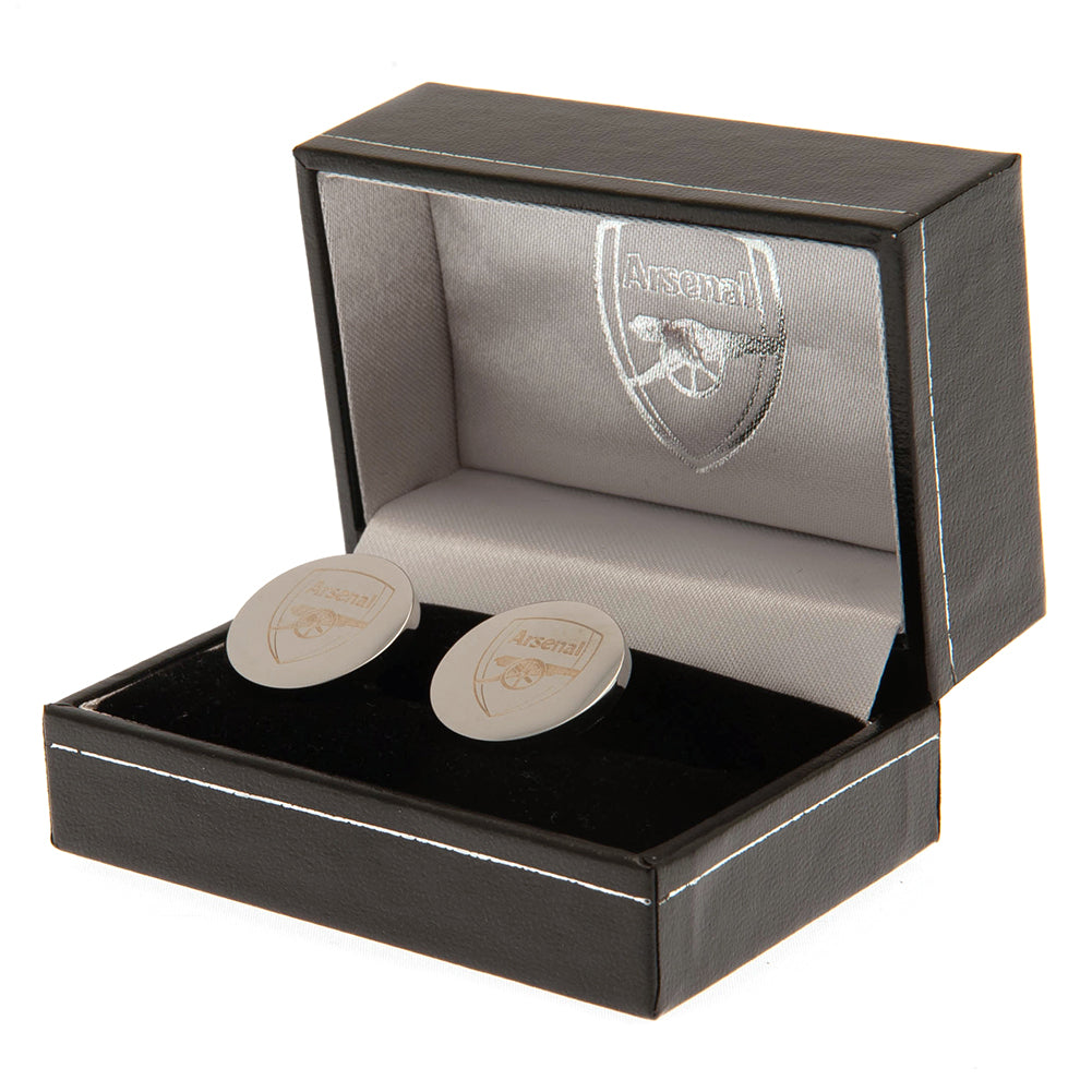 Arsenal FC Stainless Steel Round Cufflinks: 1 - Cufflinks & Tie Slides By Arsenal