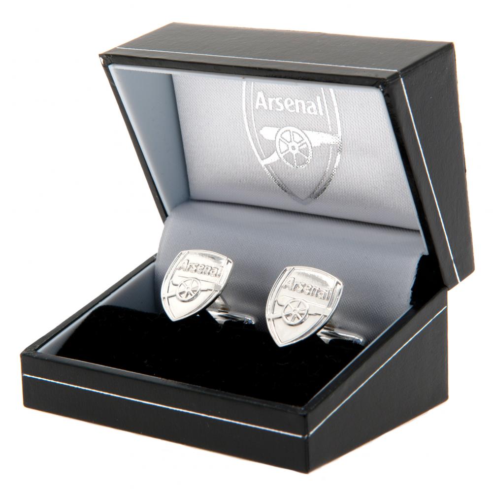 Arsenal FC Sterling Silver Crest Cufflinks: 1 - Cufflinks & Tie Slides By Arsenal