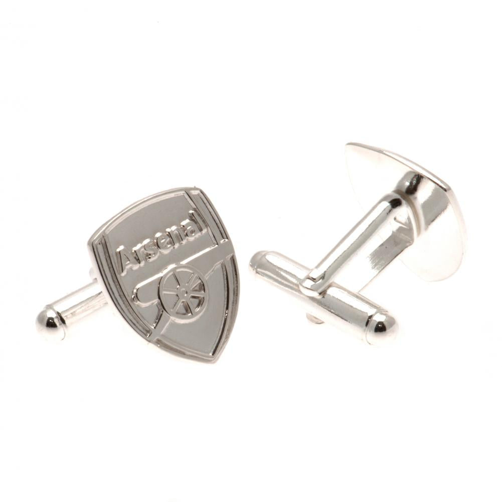 Arsenal FC Sterling Silver Crest Cufflinks: 2 - Cufflinks & Tie Slides By Arsenal