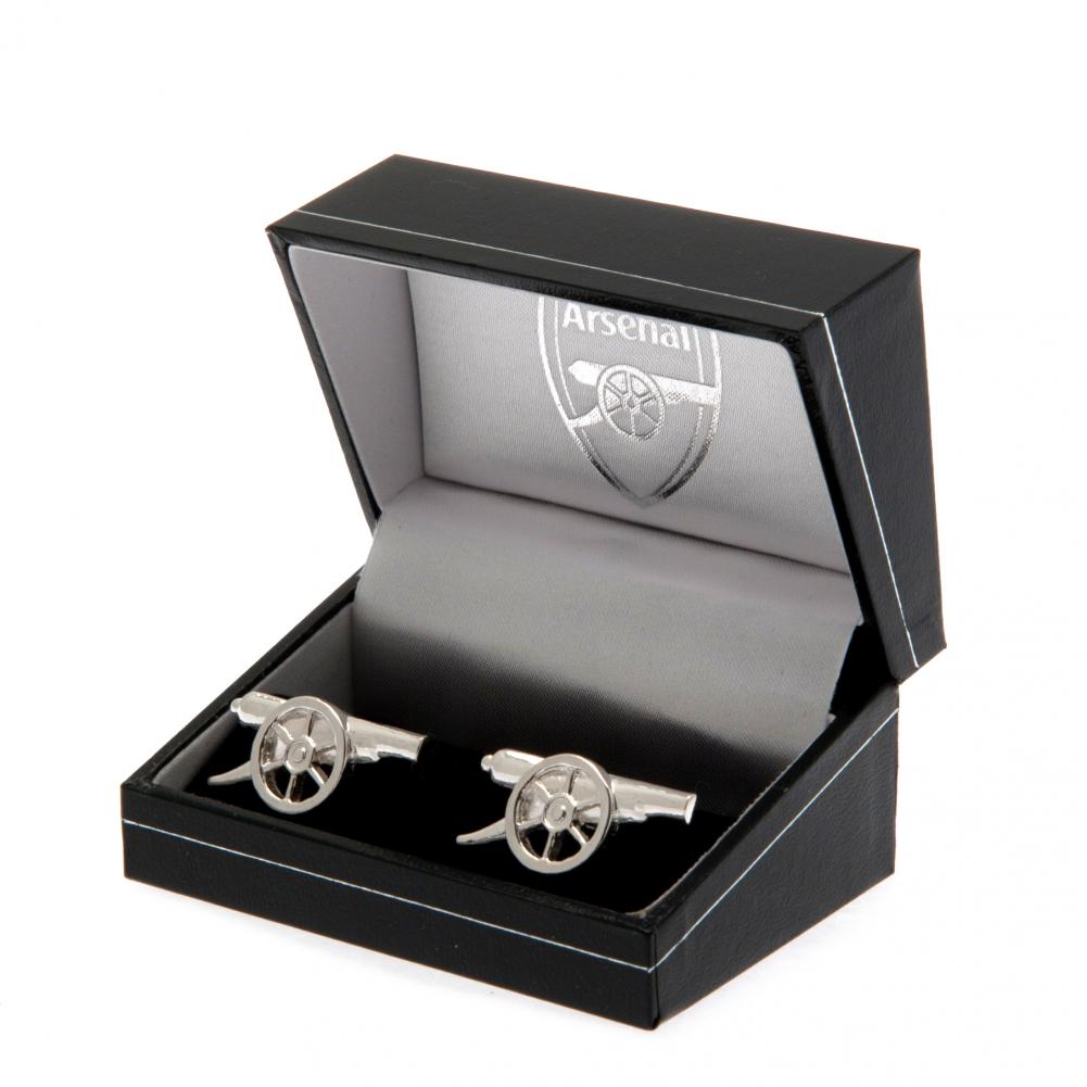 Arsenal FC Sterling Silver Cannon Cufflinks: 1 - Cufflinks & Tie Slides By Arsenal