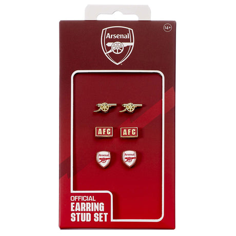 Arsenal FC Stud Earring Set: 4 Earrings By Arsenal