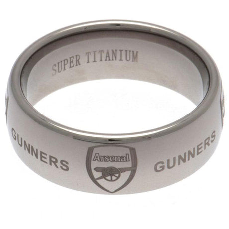Arsenal FC Super Titanium Ring Small: 2 - Jewellery By Arsenal