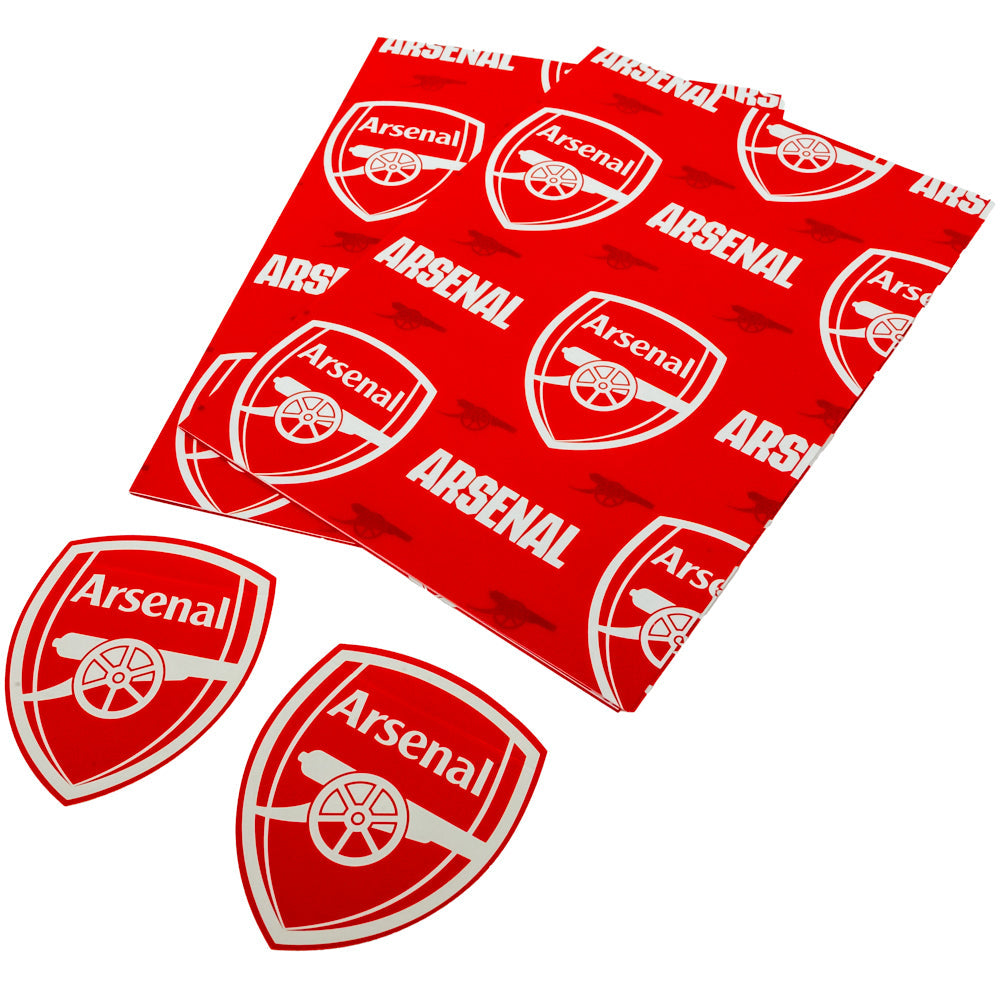 Arsenal FC Text Gift Wrap - Shop Gift Wrap & Bags At Gift Moments - 3