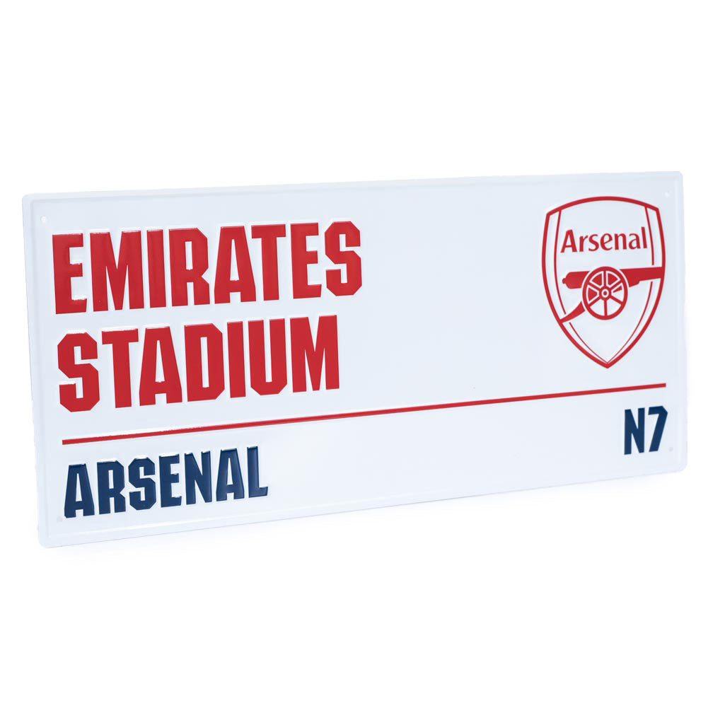 Arsenal FC White Street Sign - Shop Signs & Plaques At Gift Moments - 2