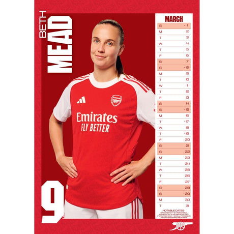 Arsenal WFC A3 Calendar 2026: 2 - Calendars By Arsenal