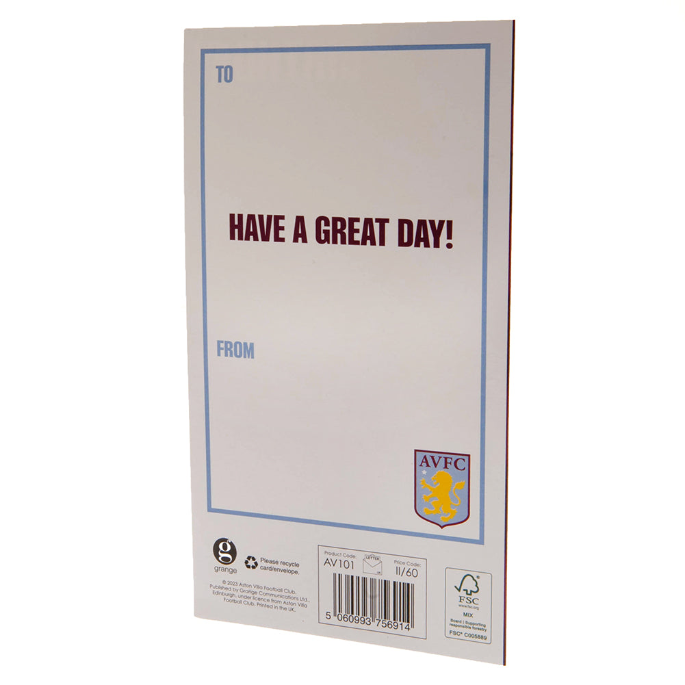 Aston Villa FC Crest Birthday Card: 4 - Greeting Cards By Aston Villa
