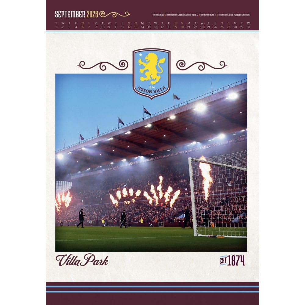 Aston Villa FC Deluxe Calendar 2026: 4 - Calendars By Aston Villa