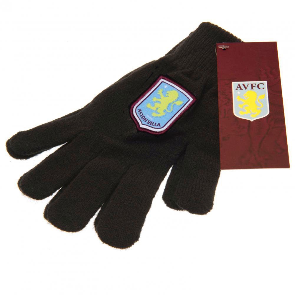 Aston Villa FC Knitted Gloves Junior: 3 - Gloves By Aston Villa
