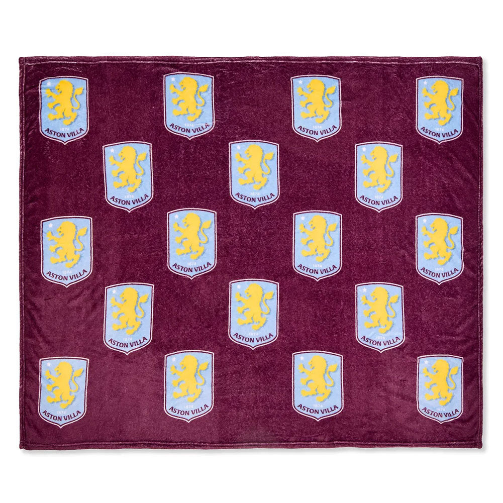 Aston Villa FC Multi Crest Fleece Blanket: 2 - Blankets By Aston Villa