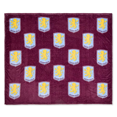 Aston Villa FC Multi Crest Fleece Blanket: 2 Blankets By Aston Villa