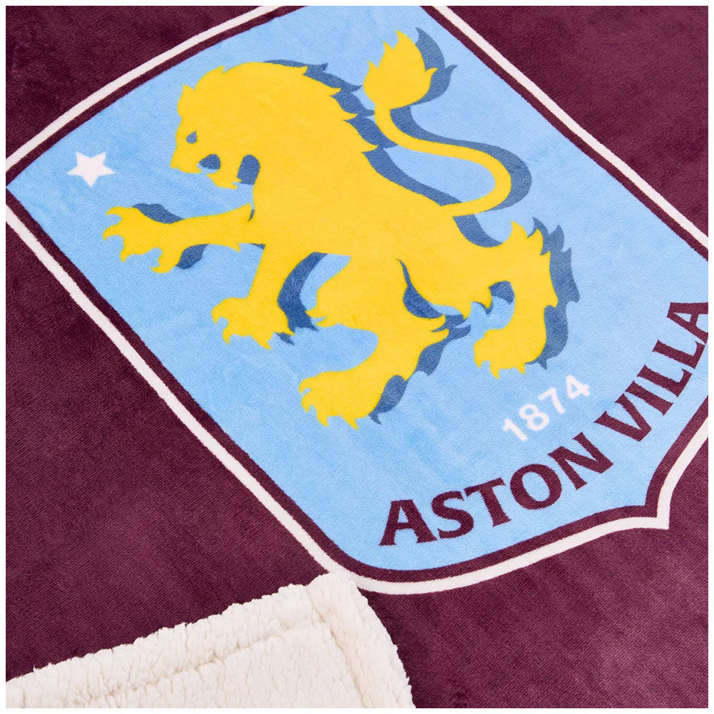 Aston Villa FC Sherpa Fleece Blanket - Shop Blankets At Gift Moments - 2