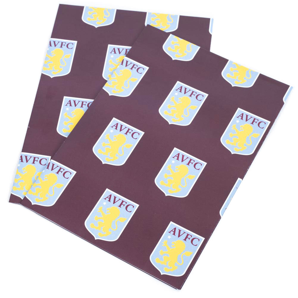 Aston Villa FC Text Gift Wrap - Shop Gift Wrap & Bags At Gift Moments - 2