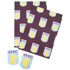 Aston Villa FC Text Gift Wrap - Shop Gift Wrap & Bags At Gift Moments - 3