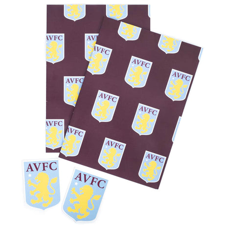 Aston Villa FC Text Gift Wrap: 3 Gift Wrap & Bags By Aston Villa