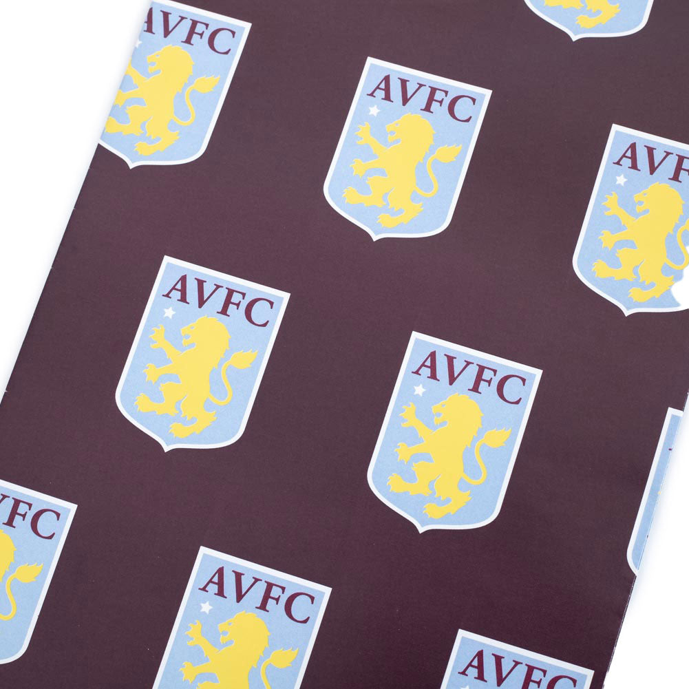Aston Villa FC Text Gift Wrap - Shop Gift Wrap & Bags At Gift Moments - 4