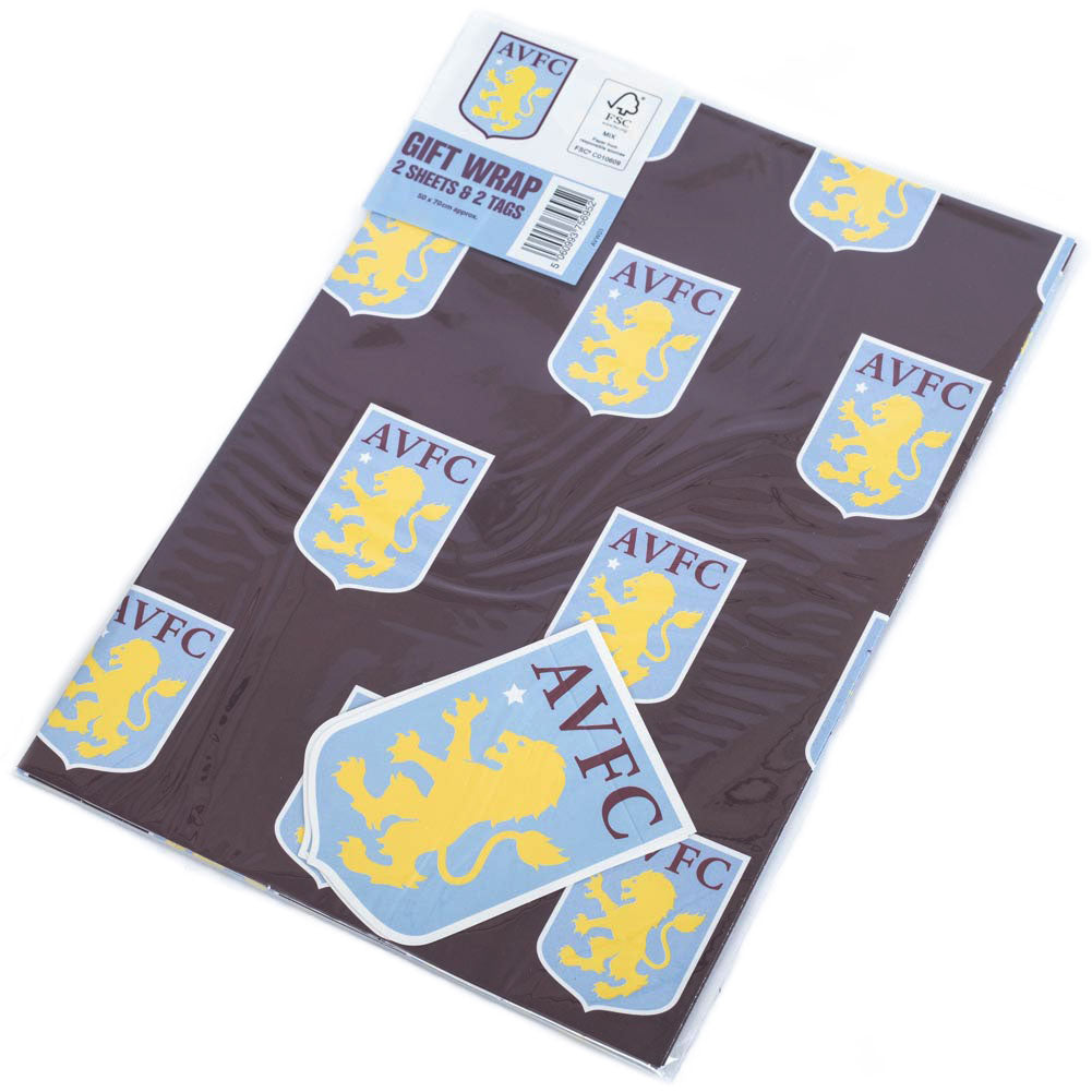 Aston Villa FC Text Gift Wrap: 5 - Gift Wrap & Bags By Aston Villa