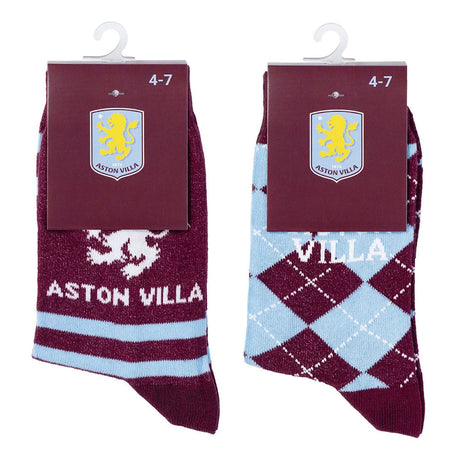 Aston Villa FC Twin Pack Dress Socks 7-11: 4 - Clothing By Aston Villa