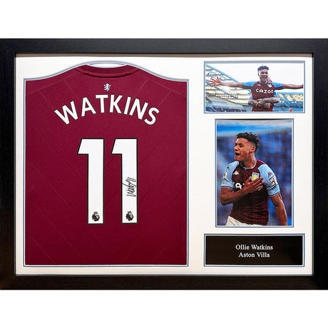 Ollie Watkins Signed Aston Villa Framed Shirt: 1 - Signed Memorabilia By Aston Villa