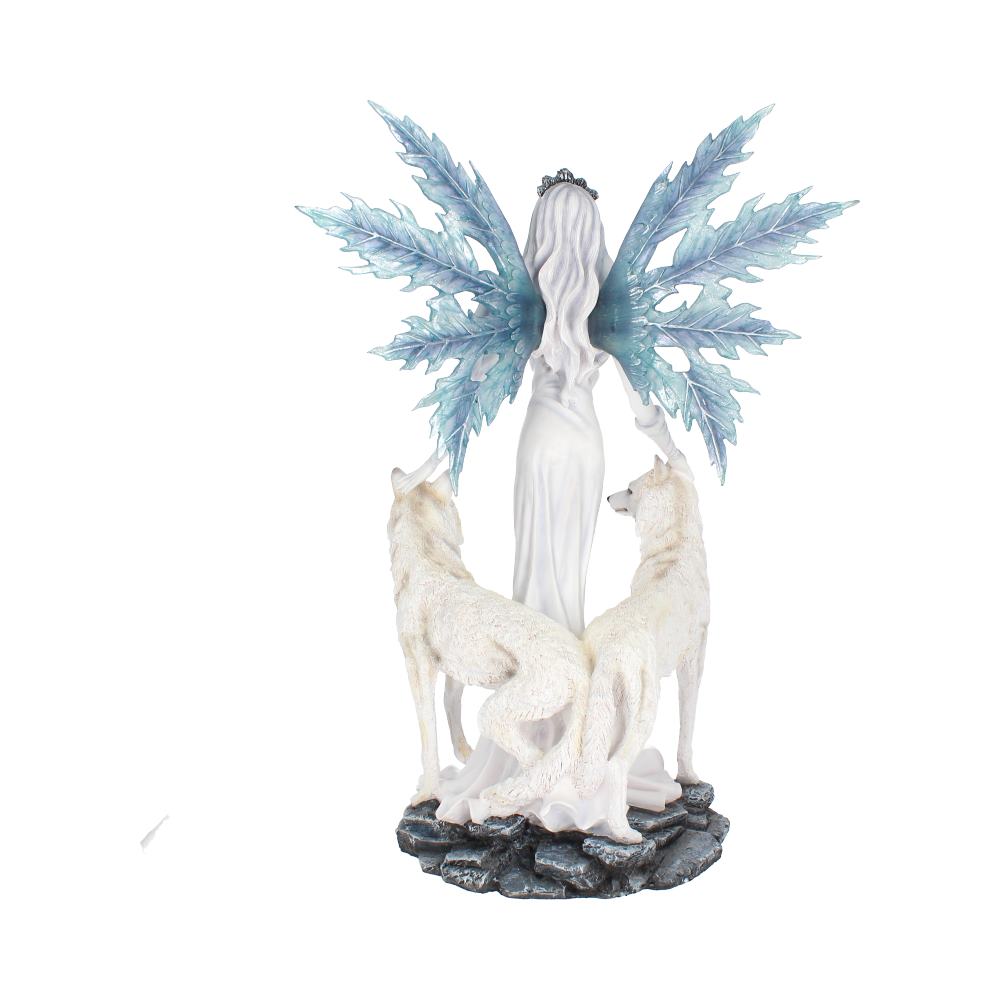 Aura Large Ice Fairy with Two Winter Wolf Companions Figurine: 5 - Figurines Extra Large (Over 50cm) By Gift Moments