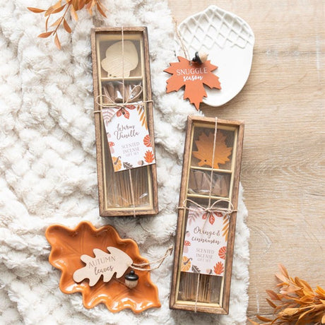 Autumn Acorn Warm Vanilla Incense Gift Set: 6 - Incense By Gift Moments