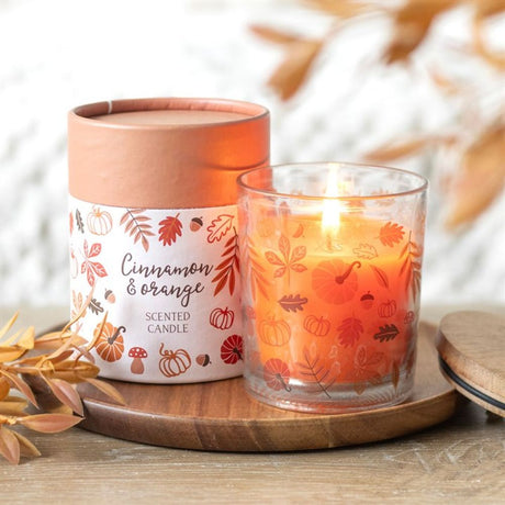 Autumn Leaves Cinnamon & Orange Candle: 1 - Candles By Gift Moments
