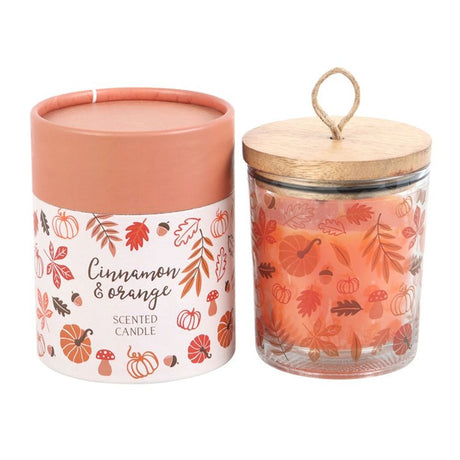 Autumn Leaves Cinnamon & Orange Candle: 2 - Candles By Gift Moments