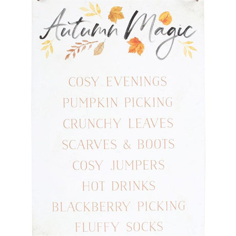 Autumn Magic Metal Hanging Sign: 3 - Signs & Plaques By Gift Moments